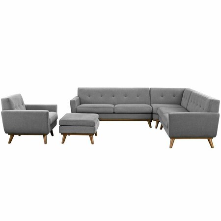 MODWAY FURNITURE Engage Sectional Sofa, Gray EEI-2186-GRY-SET